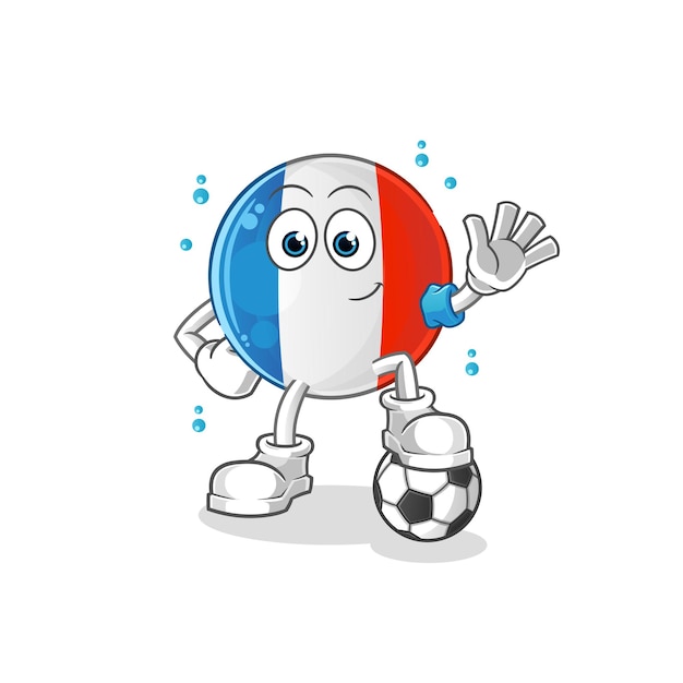 Французский флаг играет в футбол иллюстрации. вектор символов