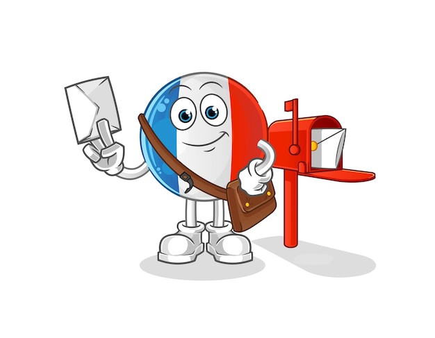 French flag postman vector. cartoon character