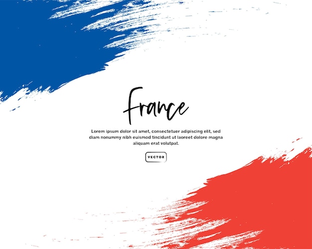 Французский флаг с эффектом мазка кистью и текстом