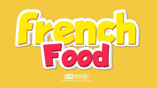 French Food 3d Editable Text Effect