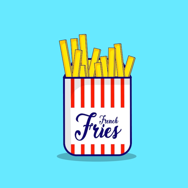 French fries cartoon vector