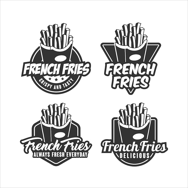 Vector french fries   design logo collection