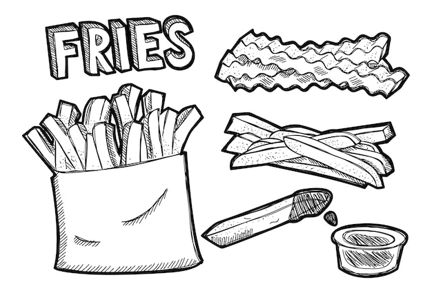 French fries doodle