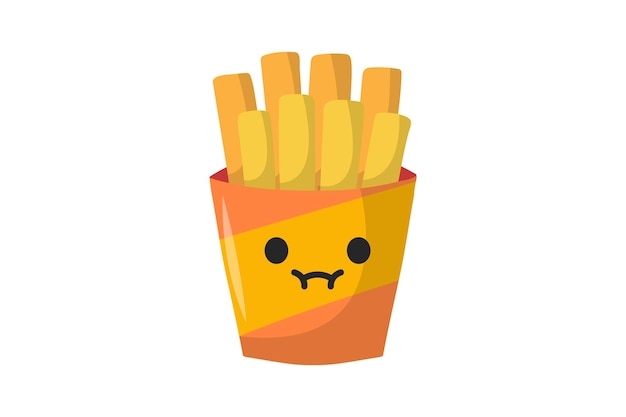 Vector french fries funny and weird sticker