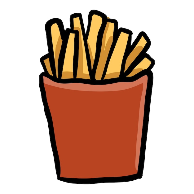 French Fries Hand Drawn Doodle Icon