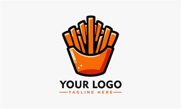 Vector french fries logo vector handdrawn french fries logo crispy potato illustration