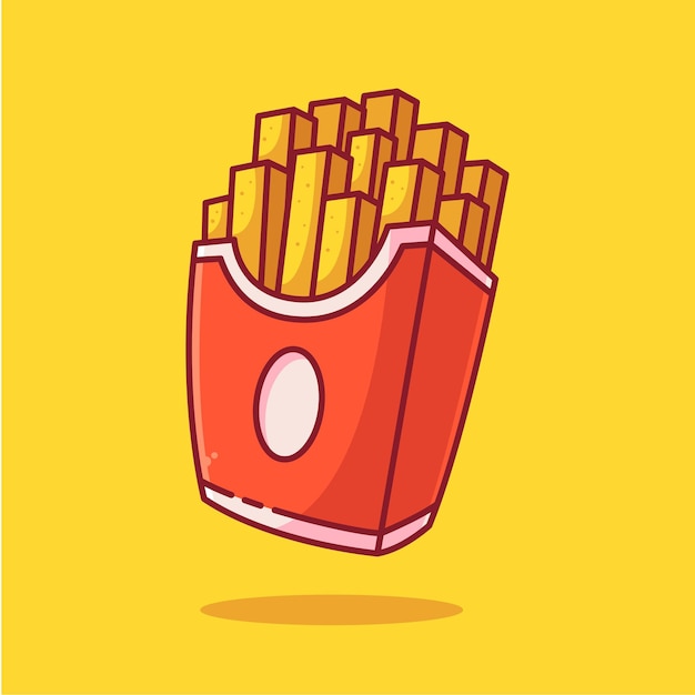 Patatine fritte logo vector icon illustration logo premium fast food in stile piatto per ristorante