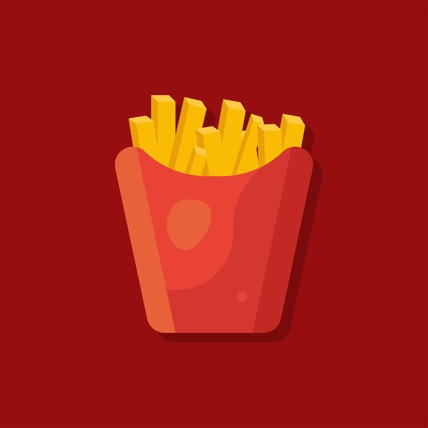 French Fries Realistic Food Vector