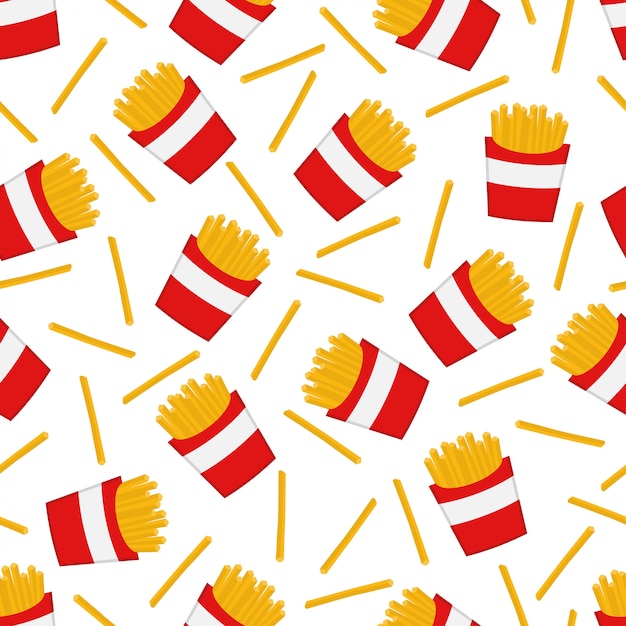 French fries seamless pattern