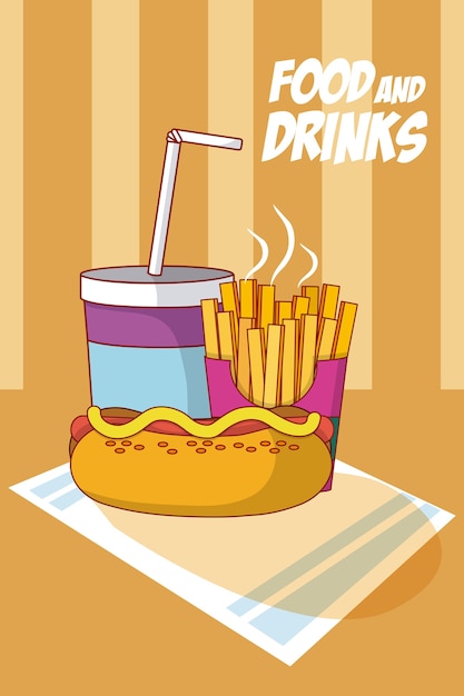 French fries and soda 