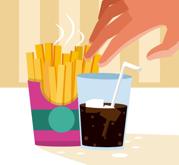 French fries and soda