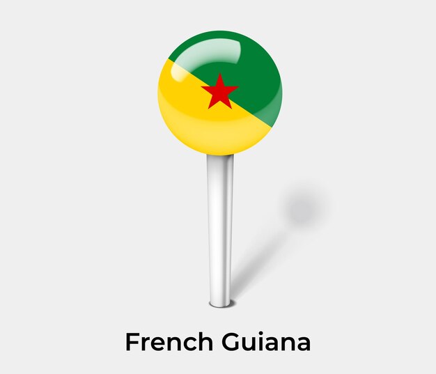 French guiana push pin for map vector illustration