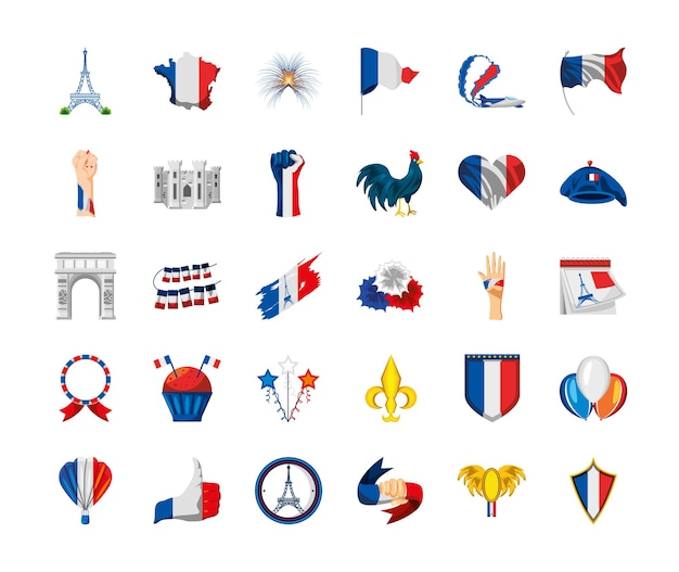 French icons set