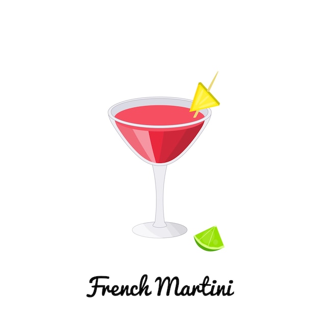 Vector french martini cocktail