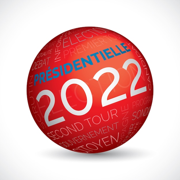 French presidential election theme sphere with keywords