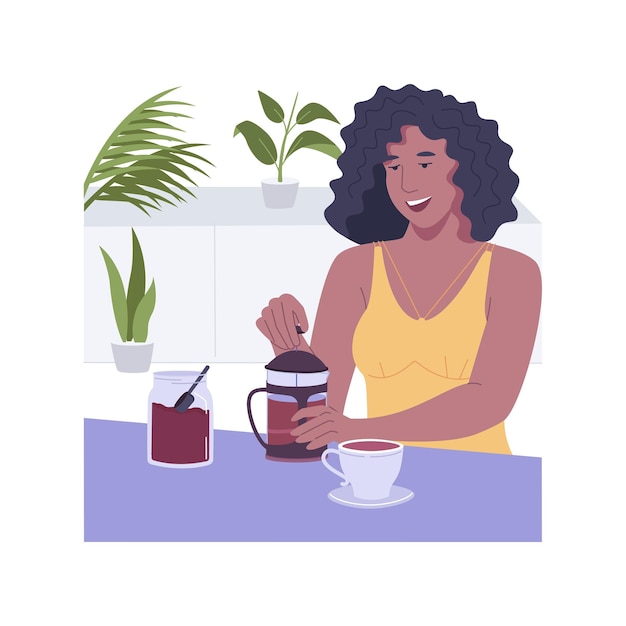 french press isolated cartoon vector illustrations