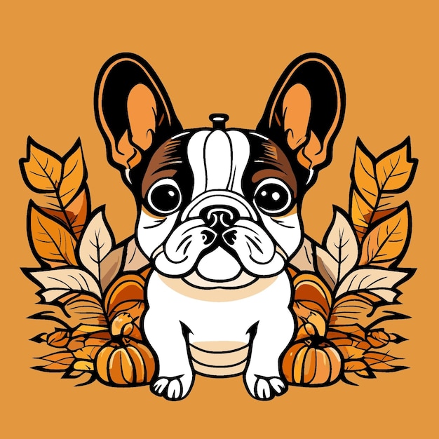 Frenchie Fun in de herfst T-shirt Graphic