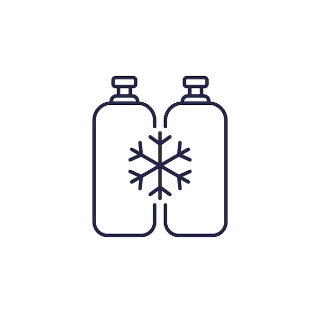 freon gas tanks line icon