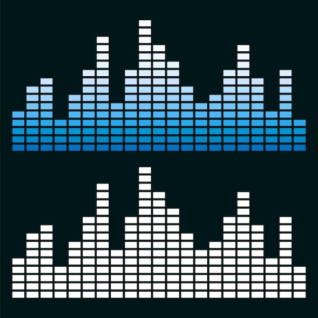 Frequenza audio forma d'onda musica onda elementi dell'interfaccia hud segnale grafico vocale illustrazione vettoriale