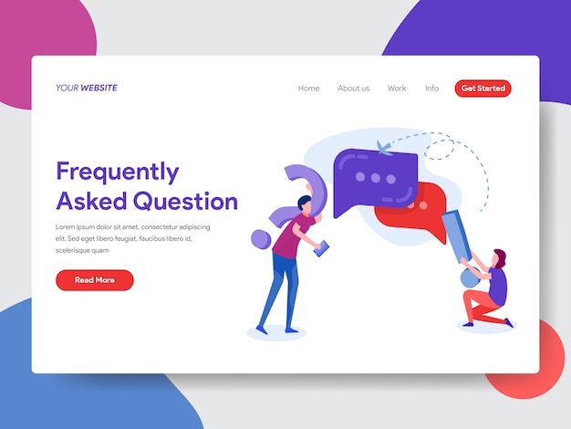 Frequently asked question illustration for homepage