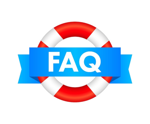 Часто задаваемые вопросы FAQ баннер Речевой пузырь с текстом FAQ Векторная иллюстрация