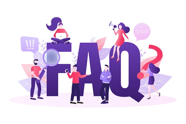 Frequently asked questions page template Vector web banner Customer service