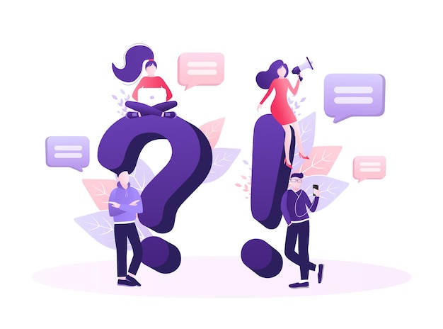 Frequently asked questions page template Vector web banner Customer service