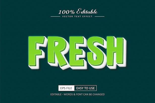 Fresh 3d editable text design editable text green and white color