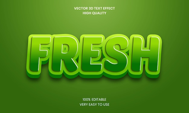 Fresh 3D Editable Text Effect Premium Vector