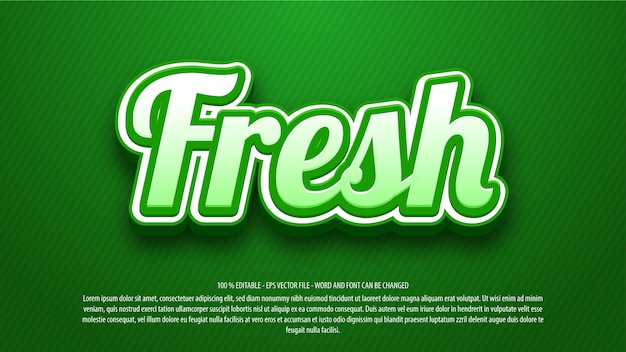 Fresh 3d style text effect