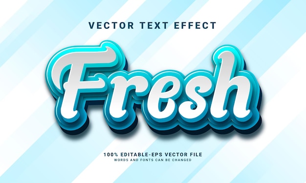 Fresh 3d text effect, editable text style effect with blue fresh color theme