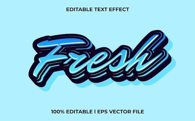 fresh 3d text effect with calligraphy theme. blue text lettering typography font style