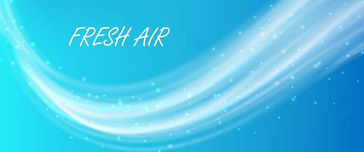 Vector fresh air flow cold white blowing wind effect