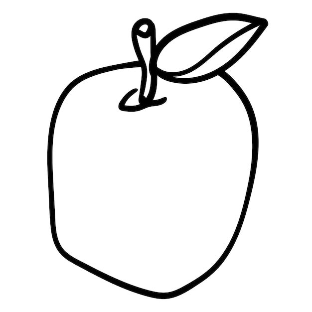 Fresh apple hand drawn