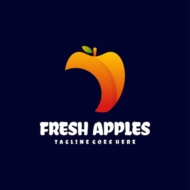 fresh apples illustration logo design colorful