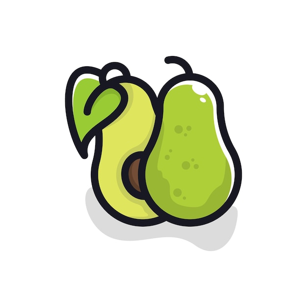 fresh avocado cartoon illustration design