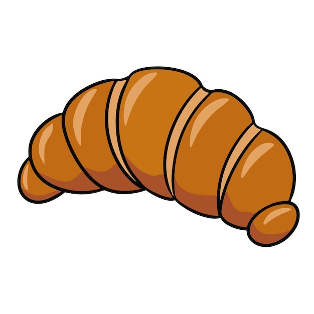 Fresh baked delicious croissant vector illustration in cartoon style