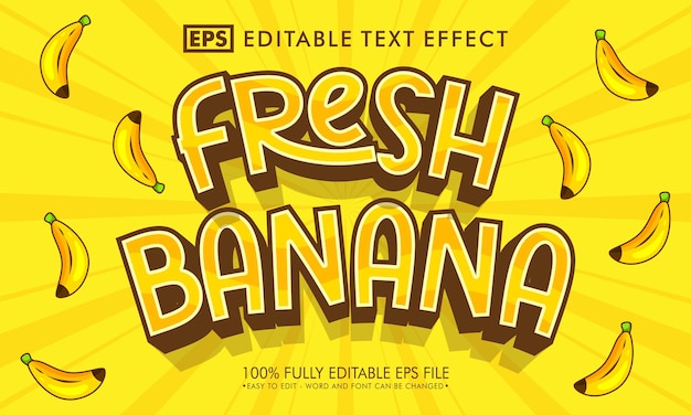 Fresh banana editable text effect