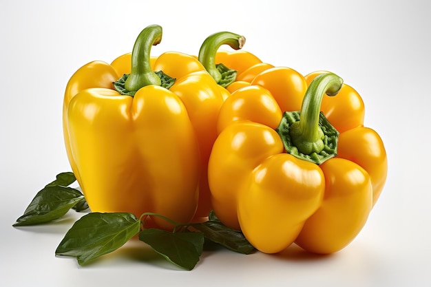 Vector fresh bell pepper capsicum on white background