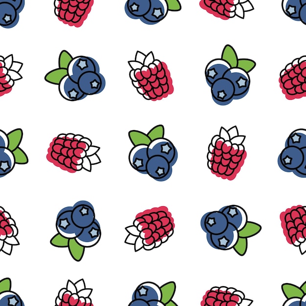 Vector fresh berries seamless pattern