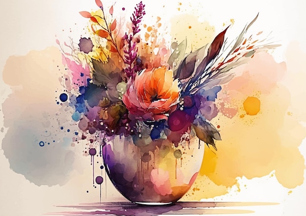 Vector fresh blooms watercolor flowers to brighten your day