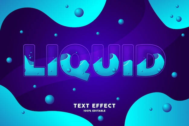 Vector fresh blue purple liquid style text effect