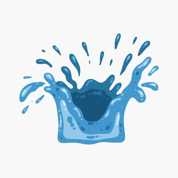 Fresh Blue Water Splash Element Illustration