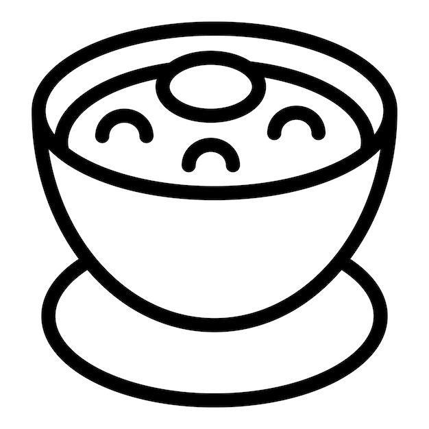 Fresh borsch bowl food icon outline vector Delicious Ukrainian soup