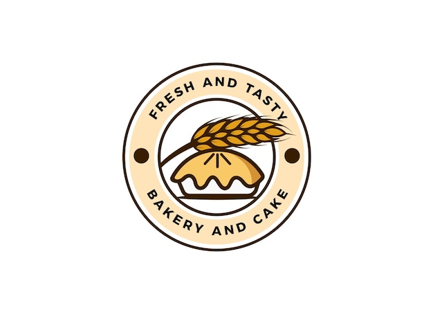 Pane fresco e concetto di design del logo da forno. logo della panetteria croissant