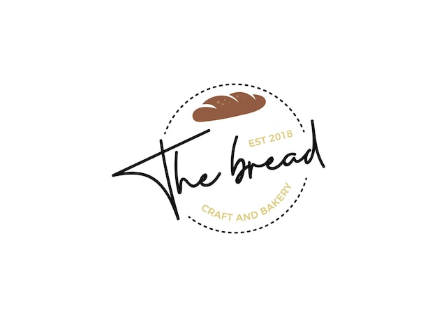 焼きたてのパンとベーカリーのロゴ デザイン コンセプト