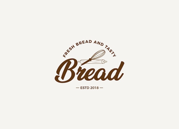 Fresh bread and bakery logo design concept