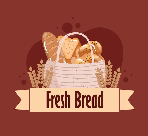 Fresh bread in basket