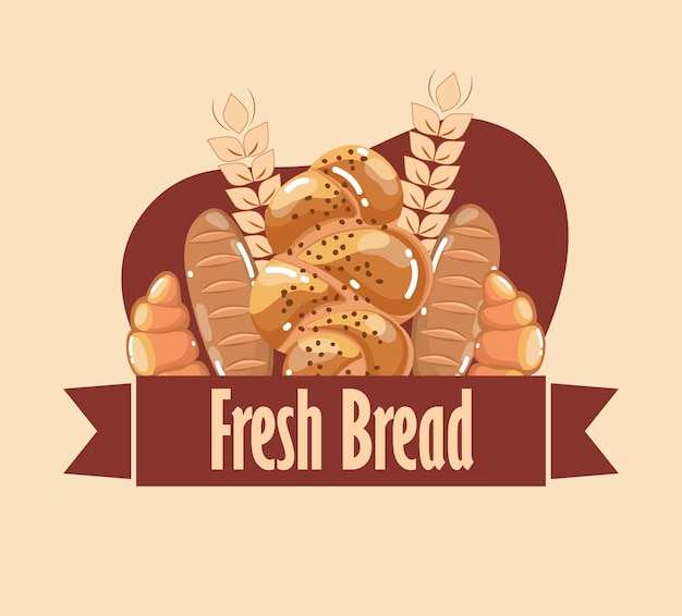 Vector fresh bread food