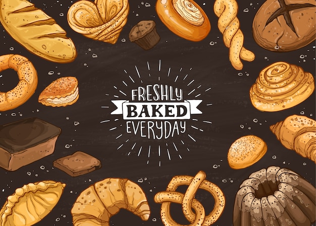 Fresh bread illustration